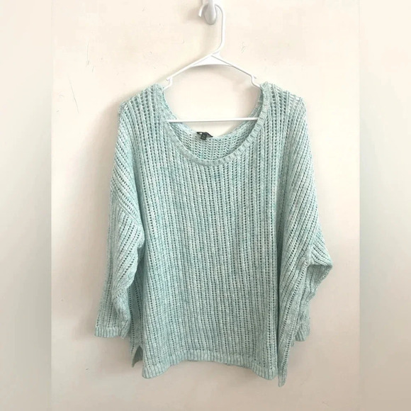 TALBOTS PLUS PETITE OPEN STITCH WOMEN SWEATSHIRT CREW NECK SPACE DYED PULL OVER - Picture 2 of 7